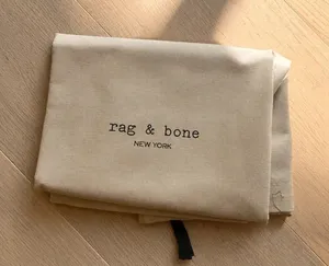 Rag & Bone New York Large Canvas Dust Bag 19.5x15.5 Beige Drawstring thumbnail 1