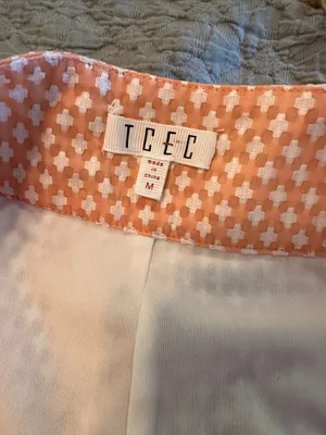 TCEC Peach-Orange High-Waist Patterned Shorts thumbnail 3