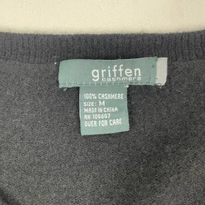 Griffen Cashmere Sweater Womens‎ Medium Black 100% Cashmere V Neck Knit Pullover thumbnail 3