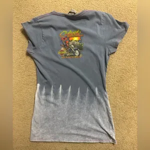Harley Davidson Caliente San Antonio Motorcycle Graphic Tie Dye Tee size large thumbnail 2