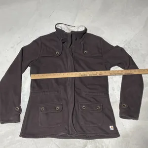 Carhartt Women's WK111 Sherpa Lined Collar Full Zip Jacket Brown SZ Large VTG thumbnail 6
