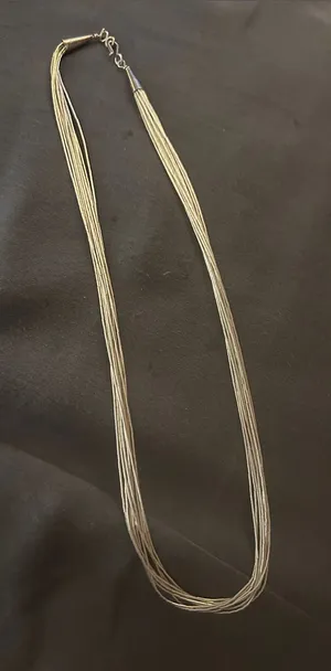 ✨VTG Southwest Sterling Liquid Silver 10-Strand Necklace - Rising Sun Hallmark thumbnail 1