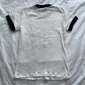 Brandy Melville John Galt cowboy 33 black sleeve white top thumbnail 3