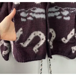 Vintage Genesis Wool Jacket Size XL Zip Artsy Horse Horseshoes Western Cowgirl thumbnail 4