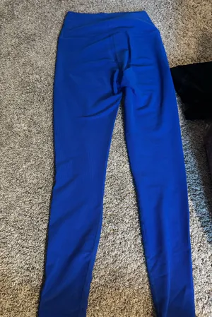 Blue Ribbed Leggings Beach Riot thumbnail 1