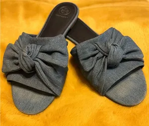 Tory Burch Annabelle Denim Bow Sandals thumbnail 1