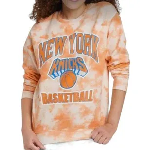 Hybrid Apparel New York Knicks Orange Tie Dye Graphic Fleece Sweatshirt Size Medium thumbnail 1