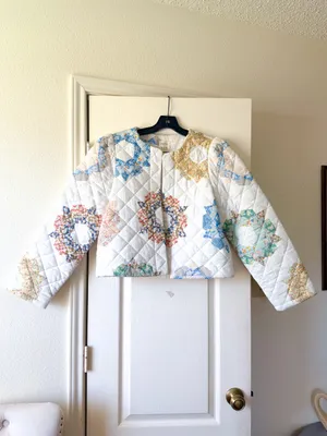 Sezane x Sea Emerson‎ Quilted Jacket Quin Patchwork 42 EUC thumbnail 2