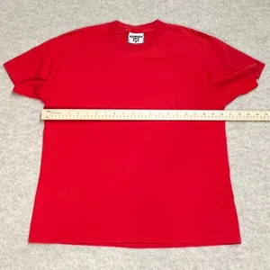 Vintage Lee Total Cotton T-Shirt Red Made in‎ USA Single Stitch Crewneck Medium thumbnail 5