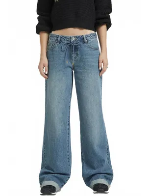Pacsun Casey Low Rise Baggy Jeans Drawstring Medium Indigo NWT Clementine 28 thumbnail 3
