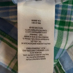 Medium Lauren Ralph Lauren Blue Green Brushed Cotton Button-Down Long Sleeve thumbnail 12
