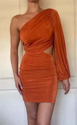 Hello Molly Mini Dress Orange thumbnail 1