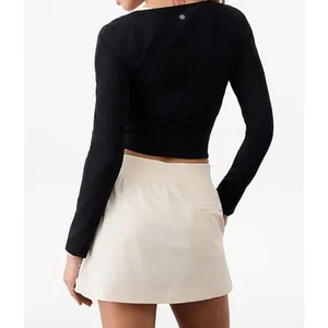 Athleta Brooklyn Pull On Golf Tennis 13.5" Mini Skort Bone Khaki Cream 8 thumbnail 2
