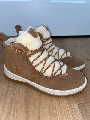 UGG Lakesider Heritage Chestnut Suede Shearling Lace-Up Ankle Boot Size 10 NWOB thumbnail 2