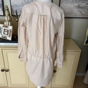 ULLA JOHNSON Tan‎ Utility Shirt Dress Size 6 Silk Button Down thumbnail 3