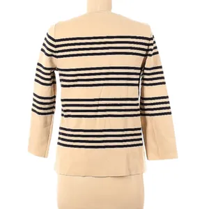 J. Crew Ivory and Dark Navy Pullover Sweater Size Medium thumbnail 2