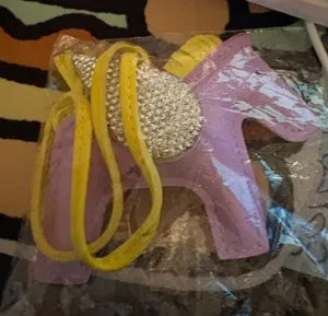 Purple Pony Bag Charm with Yellow Strap and Rhinestone Accent‎ thumbnail 1