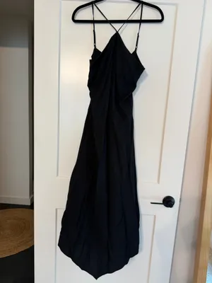 American Eagle Black Halter Maxi Dress thumbnail 3