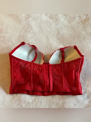 Victoria’s Secret Very Sexy Push-up corset bra 34DD rhinestone floral lace thumbnail 5