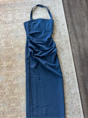 Revolve Lioness Navy Halter Ruched Maxi Dress thumbnail 5