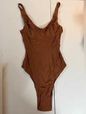 Free‎ People We are HAH Hot as Hell Bodysuit Eyes on Top $128 Milk Chocolate thumbnail 2