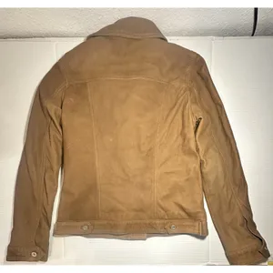 Wilsons Leather Chloe Trucker Jacket Womens Size Medium Retro 90s Biker‎ Brown thumbnail 13