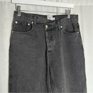 Princess‎ Polly Black Cross Waist Raw Hem Denim Jeans Size 4 thumbnail 3