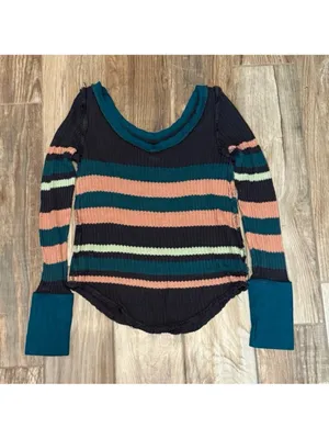 Free People Thermal Striped Long Sleeve thumbnail 2