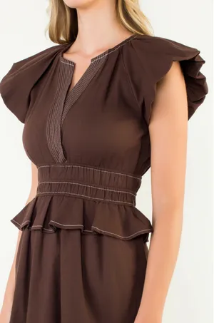 THML Gwen Short Sleeve V Neck Dress thumbnail 2