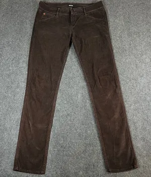 Hudson Collin Flap Skinny Jeans 29 Chocolate Brown Corduroy Low Rise Y2K Fall thumbnail 1