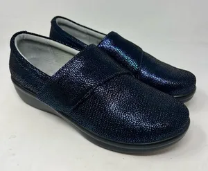Alegria Lauryn LAU-302 Womens 38 8-8.5 Cosmos Blue Metallic Leather Clogs thumbnail 1