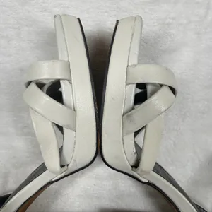 Franco Sarto‎ Damalis Cream Leather Strappy Block Heel Sandals 8M Square Toe thumbnail 14