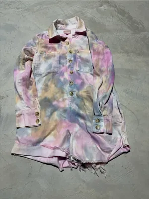 Show me your mumu tegan jumper tropic Tie-Dye Button-Up Romper XS thumbnail 1