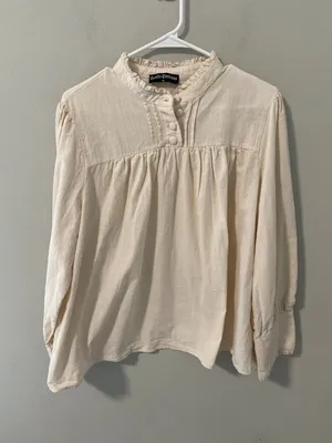 New Scarlet Darkness Ivory Victorian Peasant Blouse Size XL thumbnail 1