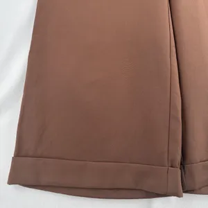 Missguided Plus Tailored Wide Leg Trousers US 16 Chocolate Brown Cuffed Hem NWT thumbnail 6