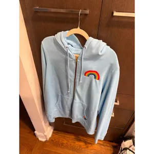 Aviator Nation rainbow embroidery zip-up blue women's xxl thumbnail 2