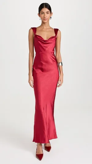 Runaway The Label Margot Maxi Dress in Red thumbnail 3