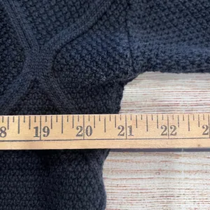 Lilla P Womens Black Diamond Textured Knit Split Neck Sweater Size S PA1929‎ thumbnail 5