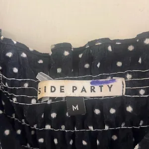 ✨SIDE PARTY Maud Smocked Black Sz Medium Dress✨ thumbnail 4