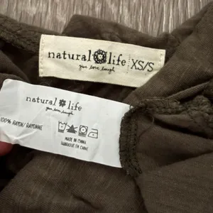 Natural Life Olive Green Tiered Babydoll Mini Dress Rayon Slub XS/S Boho Fairy thumbnail 9