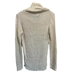 L.e.i Juniors‎ Knit Cream Sequins Sweater Long Sleeve Size XL Turtleneck Soft thumbnail 4