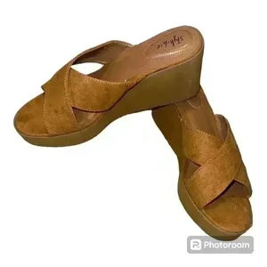 Style & Co. Womens‎ Brown Strappy Wedge Sandals, Size 9 thumbnail 4