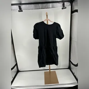 Zara Black 100% Cotton Puff Sleeve Mini Dress Crew Neck Size Medium thumbnail 10