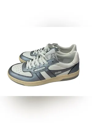 NWOT Gola Hawk II Metallic Sneakers in White/Silver thumbnail 6