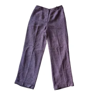 The Look Randolph Duke Trousers Womens 10 Purple Good Vintage Wide Leg Cuffed thumbnail 2