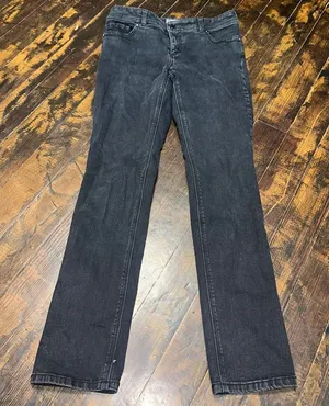 Chico’s 0/4 black straight leg distressed jeans thumbnail 1