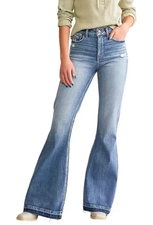 BKE Billie Slim Fit High Rise Super Flare Jeans Size 24 thumbnail 1