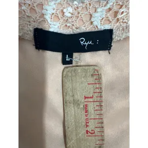 Ryu Anthropologie Peach Sequin Chevron Lace Tulle‎ Mini Dress Womens Large thumbnail 2