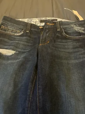 Joe's Jeans Women’s Dark Blue Distressed Flared Jeans thumbnail 4