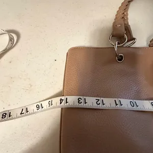 Taupe Faux leather tote thumbnail 8
